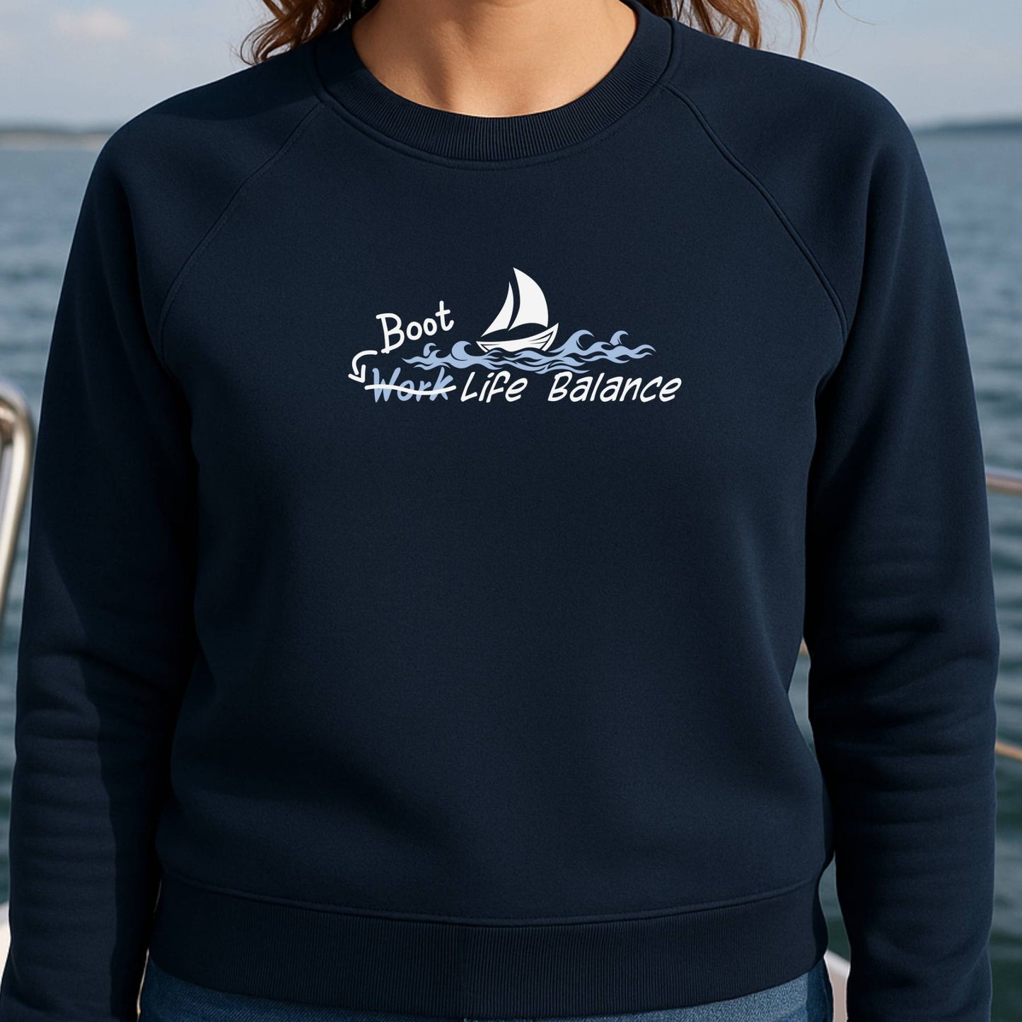 Boot Life Balance - Damen Organic Raglan Sweatshirt