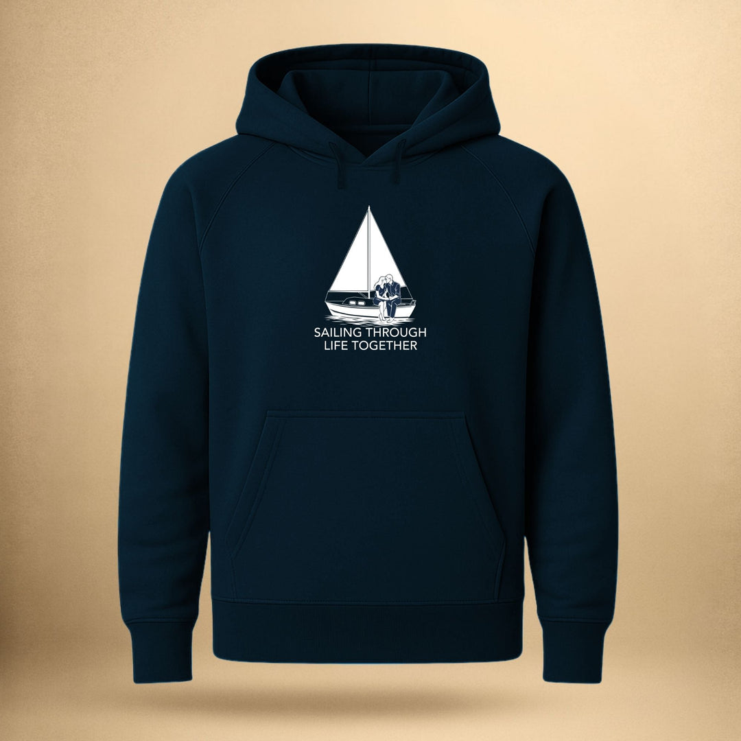 Gemeinsam durchs Leben segeln - Bio Raglan Hoodie