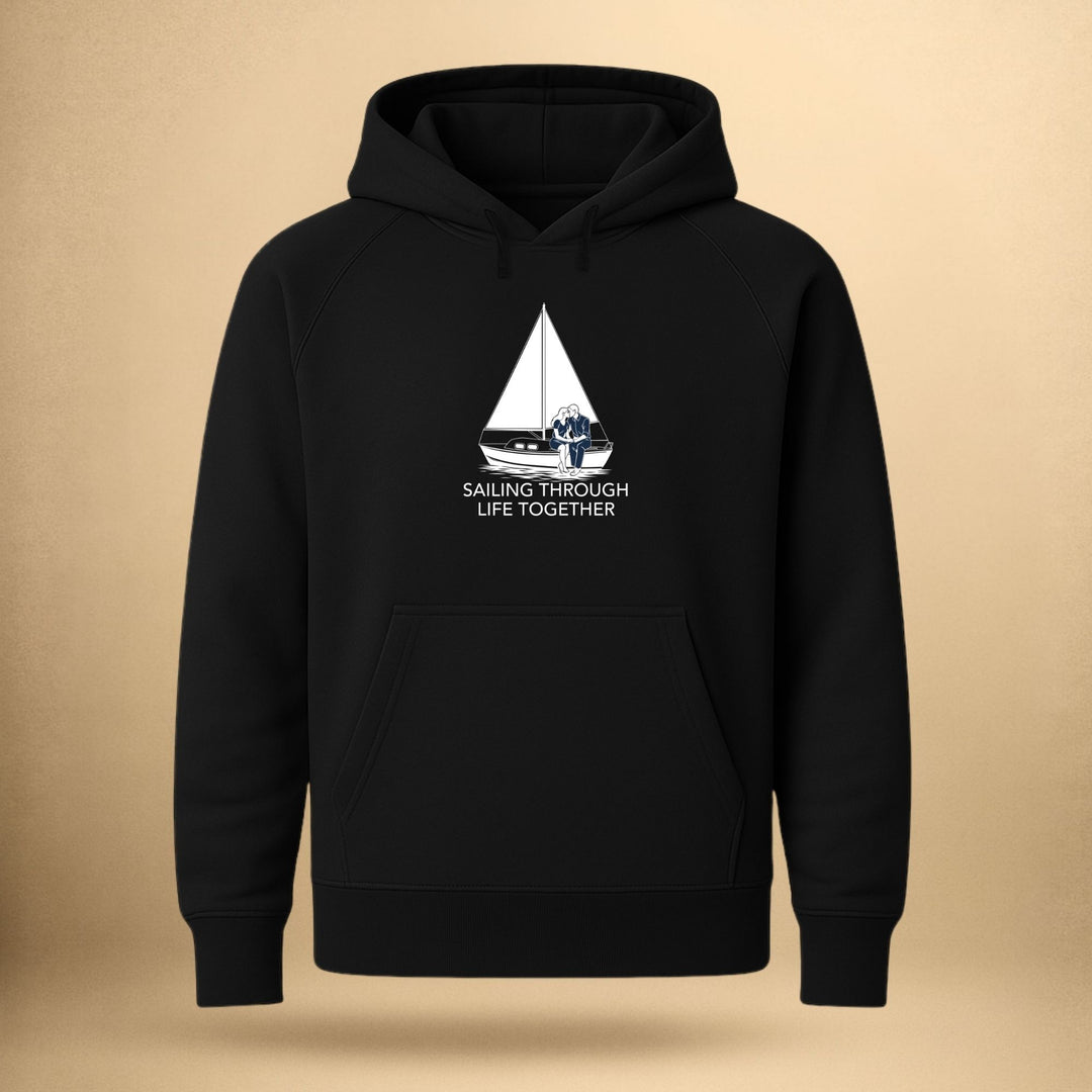 Gemeinsam durchs Leben segeln - Bio Raglan Hoodie