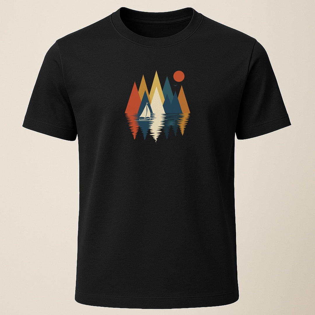 Boot in den Bergen - Bio-Shirt